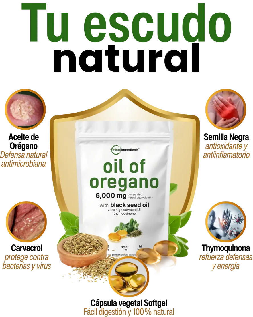 Aceite de Orégano 6000 mg 🌿💊 | Cápsulas Veganas de Alta Potencia (120)